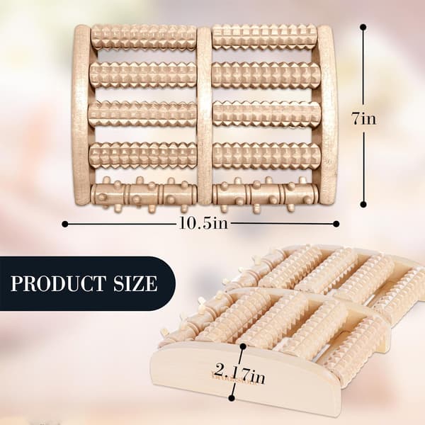 Fotmassage Roller för Lindring av Plantar Fasciit - Trämassage Roller för Fothälsa Stimulerar Reflexer