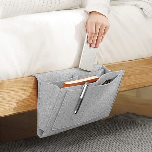Sengeopbevaring til fjernbetjening, tablet, telefon, seng, sofa opbevaringstaske