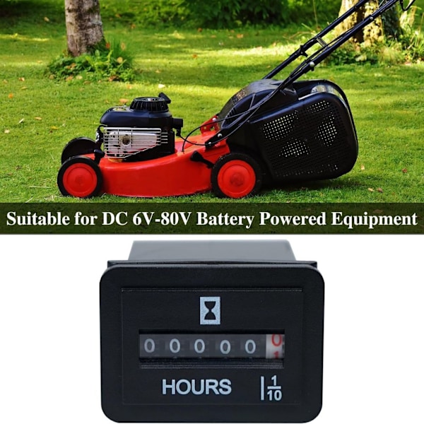 JR-HM001 Snap-in Mekanisk Timräknare Rektangulär Timräknare För DC 6V Till 80V Kraftutrustning