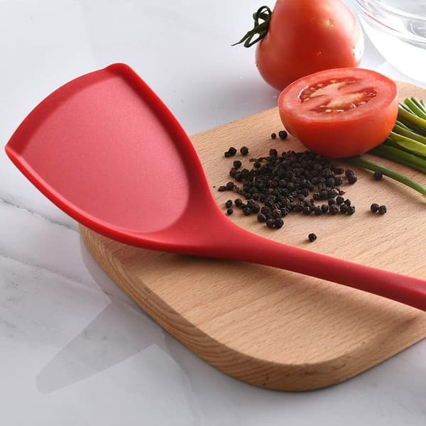 Silikonspatel Värmebeständig Lång Spatel Reverser Non-Stick