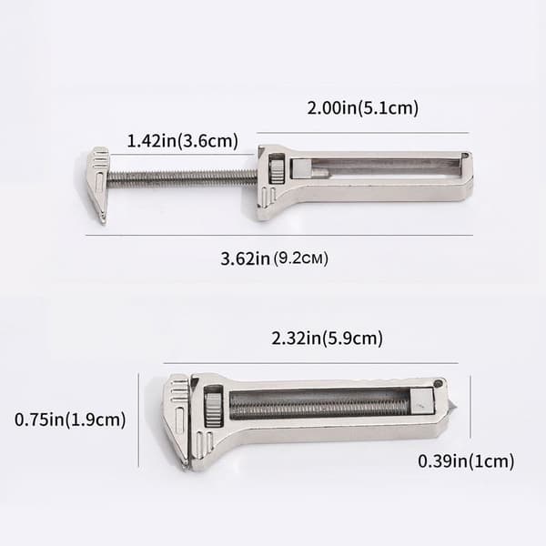 Mini multiværktøjsnøgle lavet af legeringsmateriale, med flere funktioner, inklusive en mini-flaskeåbner.
