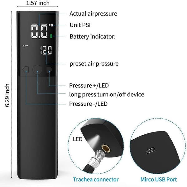 Elektrisk bollpump, Smart luftpump Bärbar snabb bollpumpning