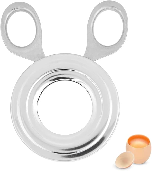 Eggåpner i rustfritt stål, eggeskallkutter, kutter, tapper, eggeskalssaks, kjøkkenfjerningsverktøy.