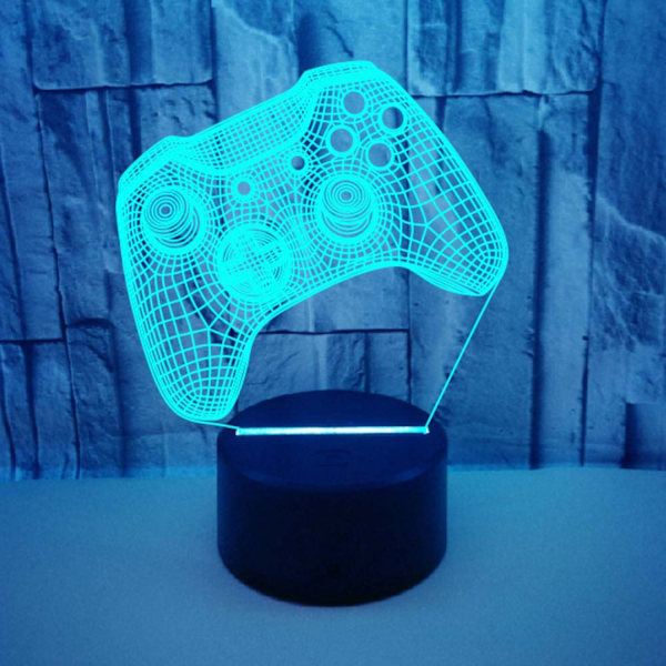 Handtag Nattlampa Färgglad 3D 16 Färger Touch Fjärrkontroll 3D Illusion Lamp --- Svart Säte