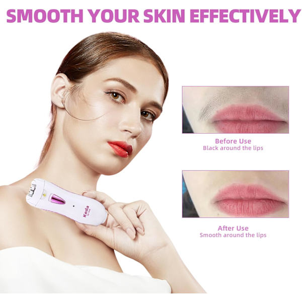 Epilator, Smooth Glide Epilator för kvinnor ansikte, Uppladdningsbar Epilator Smooth Face Trimmer Enhet med LED-ljus