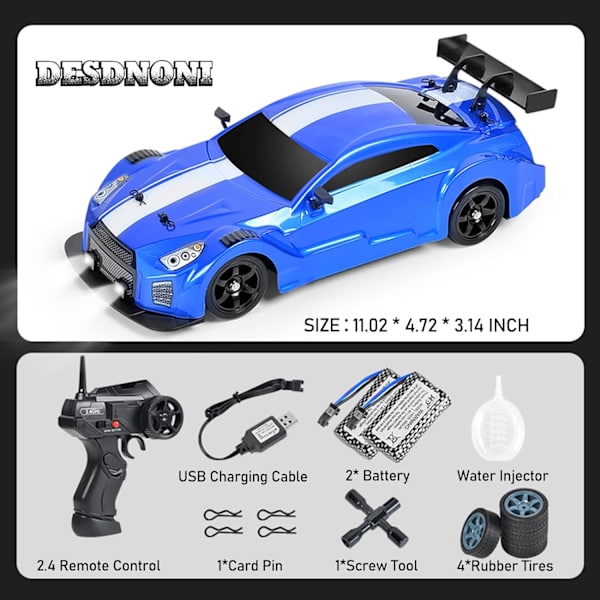 Ae86 1/16 Rc Driftbil Hög Hastighet Fjärrkontroll Driftbil För Barn Och Vuxna blue