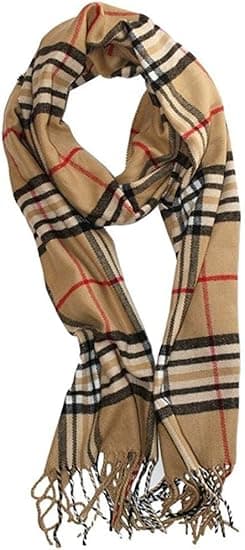 Supermjuk Klassisk K Kashmir-känsla Vinterhalsduk Camel Plaid