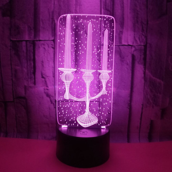 3D-ljus Stereo nattlampa LED-ljus optisk illusionslampa 7 färger skiftande födelsedag julklappar för heminredning (stil 13)