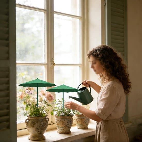 Plante-parasolsæt - Blomsterkrukke-parasol - 3 stk. - UV-beskyttelse - 34 cm - Til planter og frøplanter - Grøn