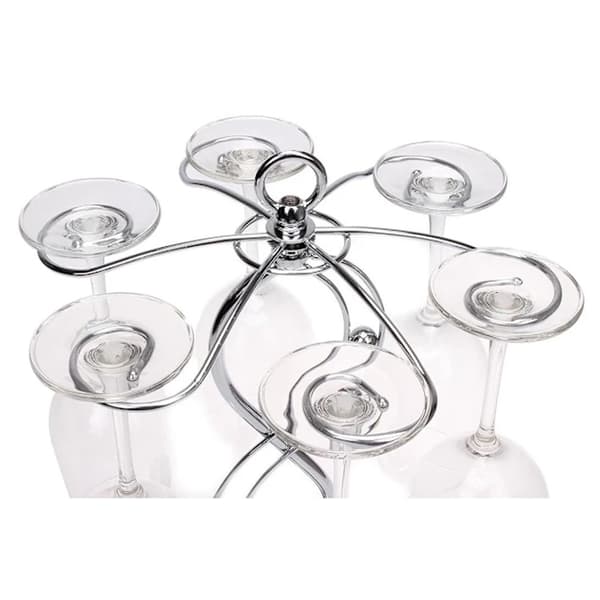 Vinställ i rostfritt stål, elegant vinbordsställ/vinglasställ/vinglasförvaring