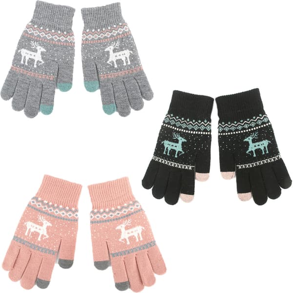 3 Par Jul Vinter Pekskärmshandskar Sms-handskar Stretch Stickade Mekaniska Varma Handskar Unisex B