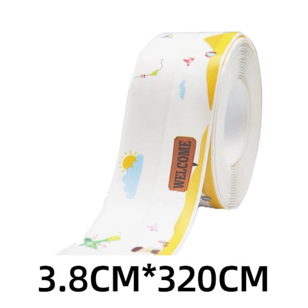 Tätningslist Badrum tecknad silikon tätningsremsa Badkar PE självhäftande kökshörnssöm 2st (320cmx3.8cm)