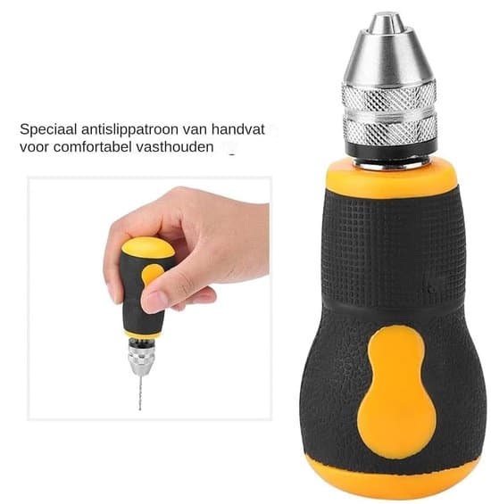 Hånddrill - Miniborr - Presisjonsboring - Sklisikkert håndtak - 0,05–0,32 cm borediameter - Sølv