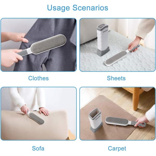 Klesbørste, selvrensende klesbørste, fjerner støv