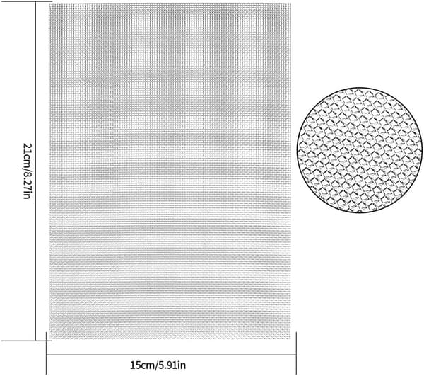 Fint metalnet, 20 mesh trådnet vævet net, 150x210mm trådnet, vævet net rustfrit stålnet gnavernet vævet plade