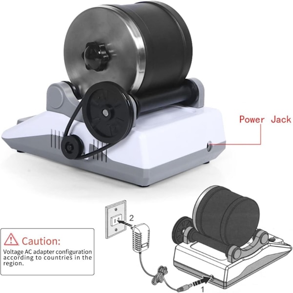 Willkey Professionell Stentrumlare Kit Stenpolerare För Barn Och Vuxna Elektronisk Stentrumlare Kit Med Polermaskin, Polergrus Och Rolle