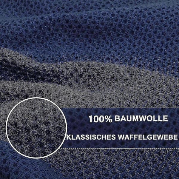 6-pack 100% bomulls frotté kökshanddukar med hängögla för diskrengöring Dark blue 34*73cm