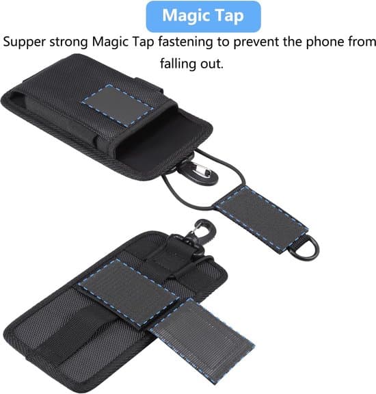 Telefonpose til rygsækrem – Med bælteclips – Velegnet til 6,7–7,2-tommer smartphones – Dimensioner 17 x 8,5 x 2 cm