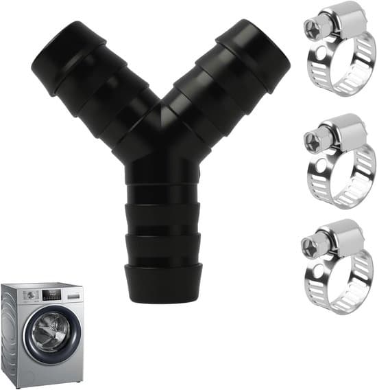 Y-splitter – 2-vejs – vaskemaskinetilslutning – 2-vejs Y-splitter – til afløbsslanger – egnet til vaskemaskiner 3 slangetilslutninger diameter 19 mm