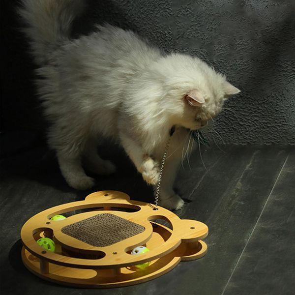 Kattklösbräda leksak med boll - Slitstarkt multifunktionellt husdjursleksak för slipning av klor