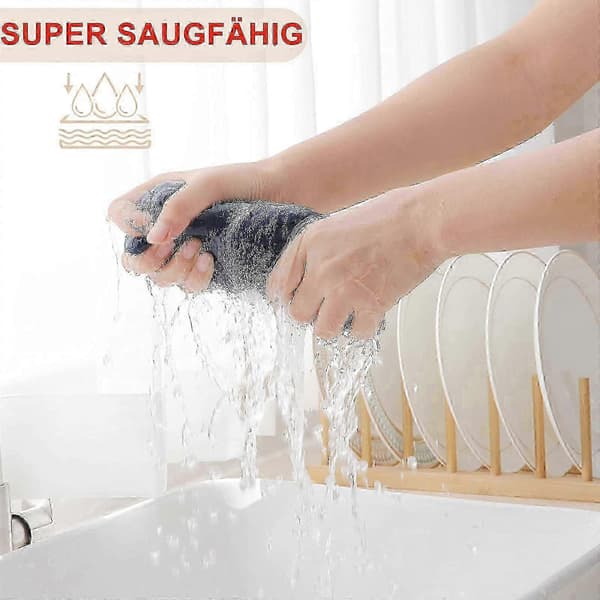 6-pack 100% bomulls frotté kökshanddukar med hängögla för diskrengöring Dark blue 34*73cm