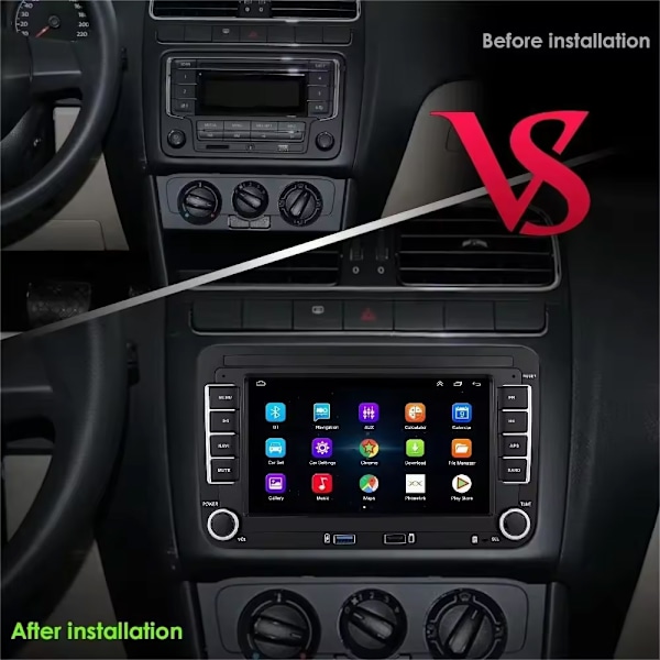 2Din Bilradio Android för Volkswagen Golf 5 6 Polo Passat B6 B7 CC Skoda Jetta Universal Multimedia Carplay Wifi GPS Navigation 1x32G With Camera