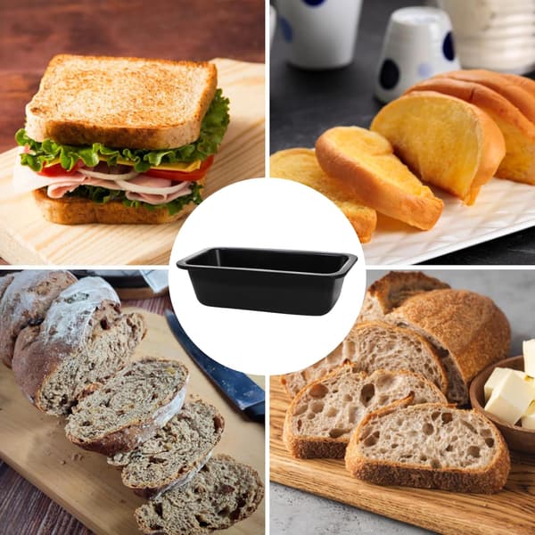 6-delt Non-Stick Mini Brødform - 3,5 x 6-tommer Carbon Rustfrit Stål Brød- og Toastform, Mini Bageform til Bananbrød, Brød og Cupcakes