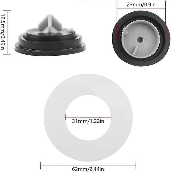 SIAMP Flydeventilmembraner - 4 stk. med ventilskiver til toiletter