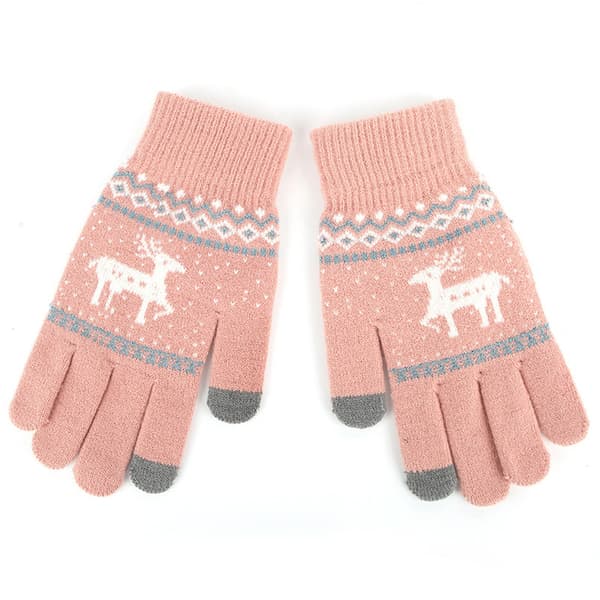 3 Par Jul Vinter Pekskärmshandskar Sms-handskar Stretch Stickade Mekaniska Varma Handskar Unisex A