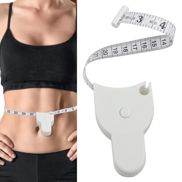2 st infällbart måttband 150 cm 60 tum för kropp, midja, bröst, höft, träningsmätning