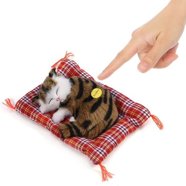 Simulering sovande kattunge leksaker med mjuk matta plyschleksaker present