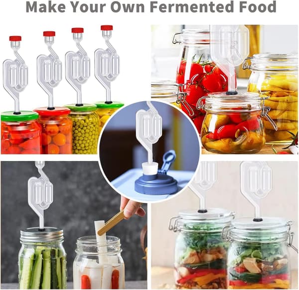 4 stk. Twin Bubble gærrørssæt, gærrør til fermentering, fermenteringsgærrør med 4 propper
