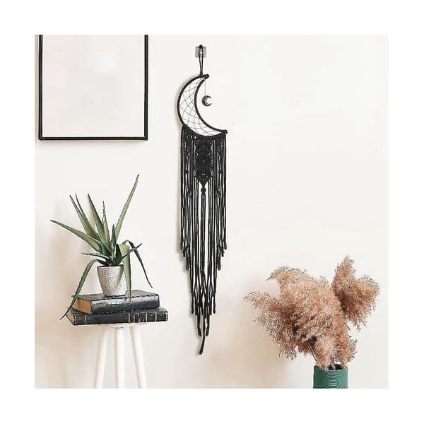 Bohemiska måndrömsfångare Macrame drömfångare Bröllop väggdekorationer Hemrum Måne Deco