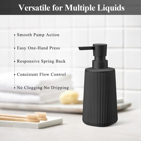 Sæbedispenser, håndspritdispenser, med rustfri pumpe, egnet til badeværelses- og køkkenbordplader, stribet design.