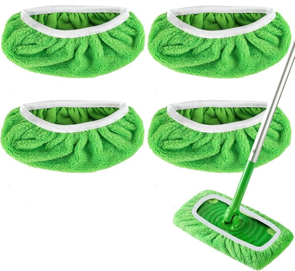 Återanvändbara Mikrofibermoppdynor för Swiffer Sweeper Mopp - Torrsopnings- och Våtmoppdynor för Hushållsstädning - 4-pack