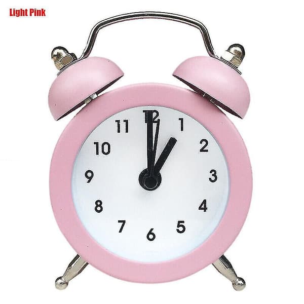 Larmklocka Lilone Twin Bell Hög För Tung Sovande Sovrumsljus Gul Mini Light Pink