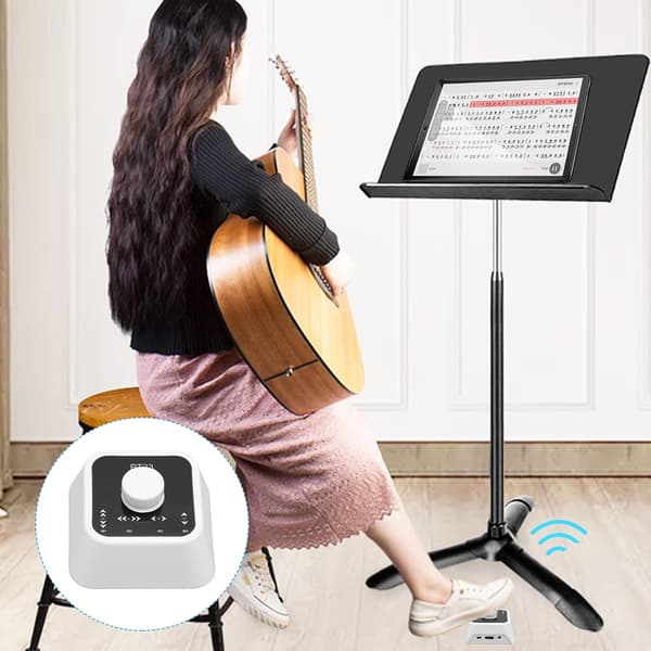 Bluetooth sidevendingspedal til computer, telefon, tablet, WindowsOS XAndroidiOS, Type C genopladelig multimedie fjernbetjeningsknap (Hvid) white
