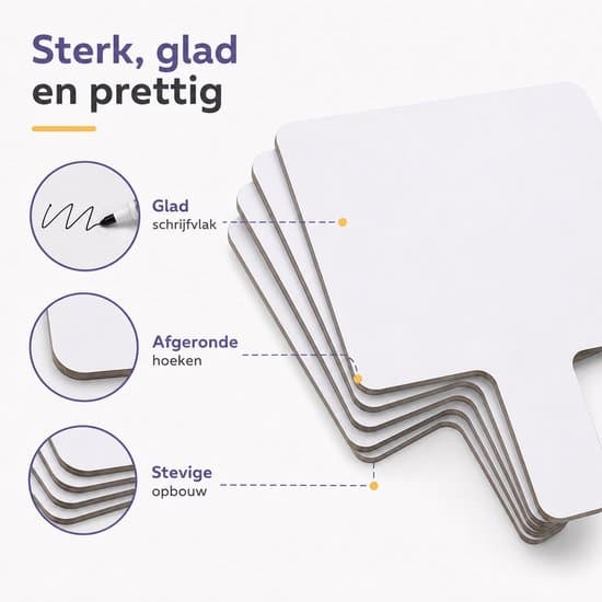 Mini Whiteboards - 10-pak - Dobbeltsidet - Til klasseværelset