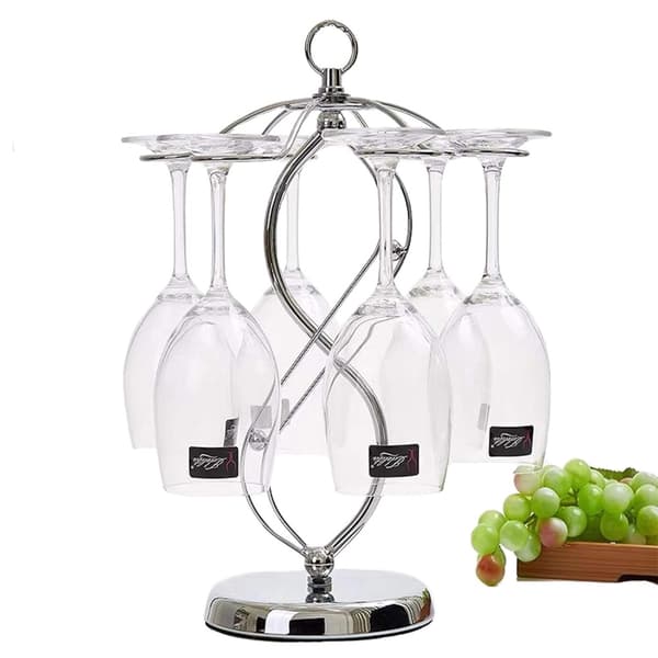 Vinställ i rostfritt stål, elegant vinbordsställ/vinglasställ/vinglasförvaring