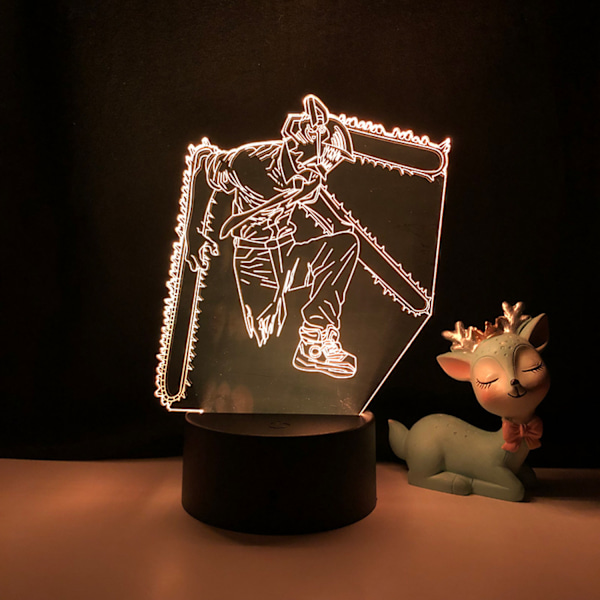 3D LED Nattlampor Anime Karaktär 3D Illusion Lampa Sovrum Dekoration Nattlampor Barn Födelsedagslampor -- Svart Sits
