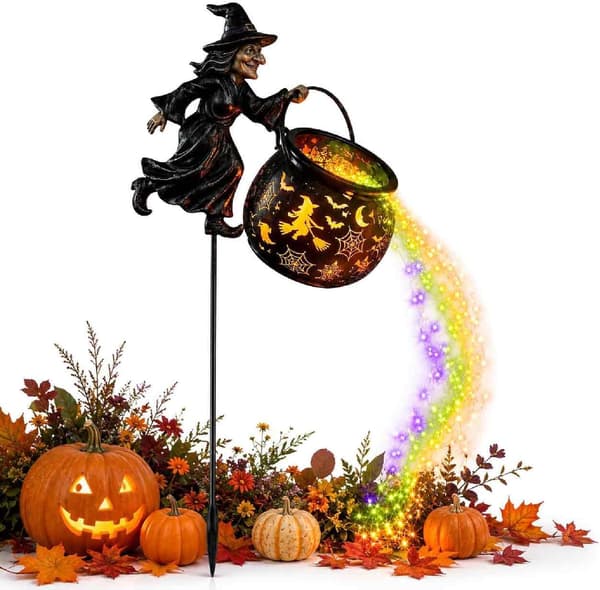 Halloween Heksegryte Hagelys, 33″ Heksepinne Hagelys