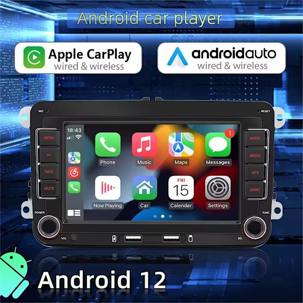 2Din Bilradio Android för Volkswagen Golf 5 6 Polo Passat B6 B7 CC Skoda Jetta Universal Multimedia Carplay Wifi GPS Navigation 1x32G With Camera