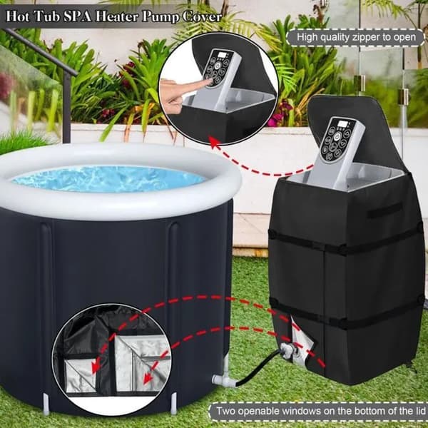 Spavarmepumpeovertræk – Vandtæt – 43x38x54 cm – Varmesystem – Justerbart og foldbart