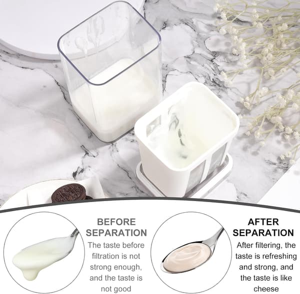 Yoghurt Si Maker Si Multifunktionel Yoghurtfilter med Finmasket Pose og Låg Genanvendelig Græsk Yoghurtposefilter Køkken Valleudskiller Værktøj