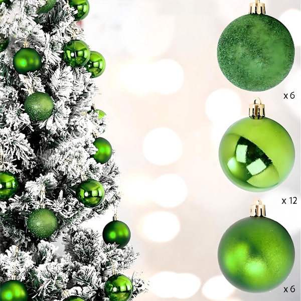 1,2 tums Mini Julgranskuledekorationer Hängande Ornament Heminredning Familjepresenter Specialpris Green