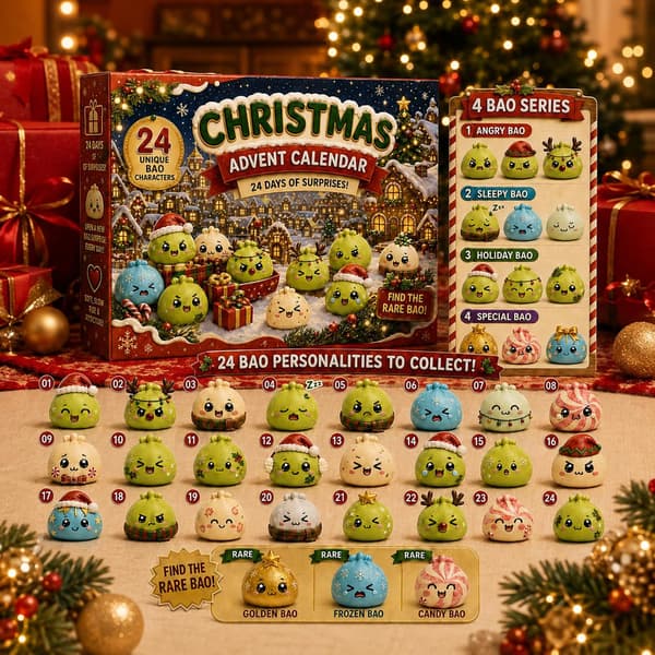 2026 julekalender, 24 stk. søde dumpling Squishy Fidget-legetøj, samleobjekt Slow Rise Squeeze-legetøjssæt, 24 dages ferieoverraskelsesnedtælling