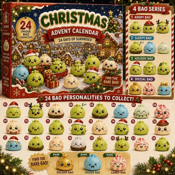 2026 Julkalender, 24 st söta dumpling Squishy Fidget Leksaker, Samlarobjekt Långsamt stigande klämleksaksset, 24 dagars överraskningsnedräkning inför helgen