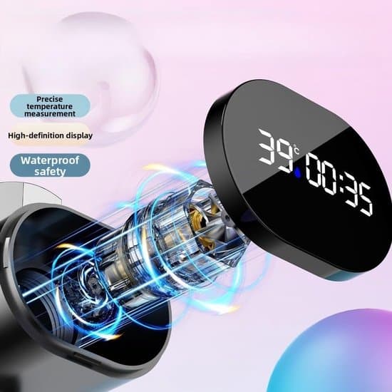 Vanndrevet Digital LED Dusjtermometer – Visuell Skjerm for Badevannstemperatur