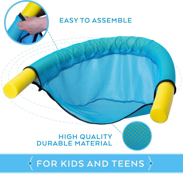 Pool Noodle Stol, Pool Float för barn och tonåringar, Pool Sling Stol, Pool Noodle Sits, Bra Pooltillbehör, 2-pack, Pool Noodles ingår