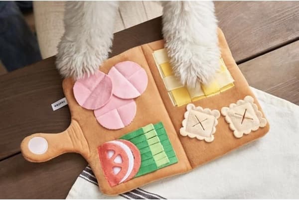 Gemmeleg Snusemåtte Hundelegetøj - Interaktivt Foderpuslespil med Gemmesteder, Duftberigelse til Små/Mellemstore Hunde